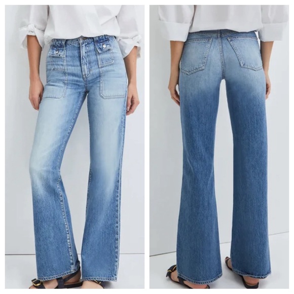 Veronica Beard Denim - Veronica Beard Crosbie Wide Leg High Rise Jeans in Cape | 28